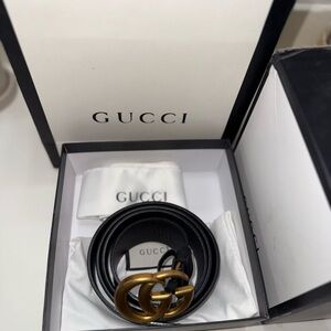 Gucci Black Leather Belt
